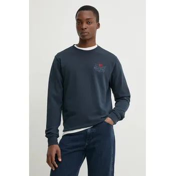 Pánská mikina Bavlněná mikina Solid ORMAN pánská, tmavomodrá barva, s aplikací, 21108522.194010 59X, vel. XXL