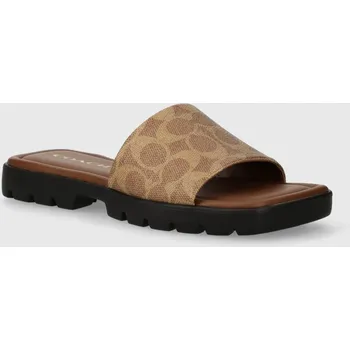 Dámské pantofle Pantofle Coach FLORENCE dámské, hnědá barva, CP898 CP898.NM9 88X, EUR 36