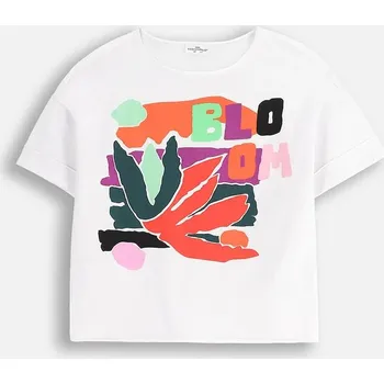 Dívčí tričko Dětské tričko Coccodrillo bílá barva, MAXITROPIC GIRL JUNIOR WC5143201MGJ 00X, vel. 146