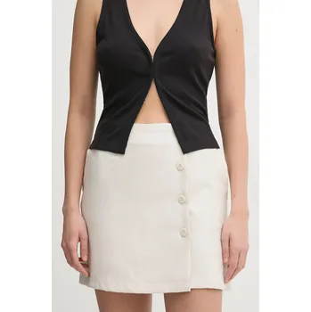 Dámská sukně Sukně Calvin Klein Jeans béžová barva, mini, áčková, J20J225328 01X, vel. XS