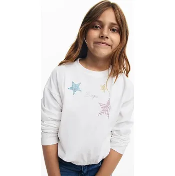 Dětské bavlněné tričko s dlouhým rukávem Desigual 25SGTK13 bílá 00X, vel. 104