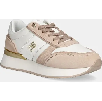 Pánské tenisky Kožené sneakers boty Tommy Hilfiger TH FASHION RUNNER oranžová barva, FW0FW08475 24X, EUR 37