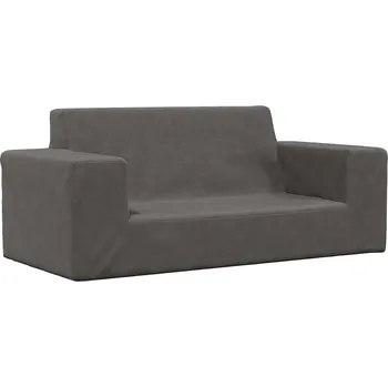 Pohovka vidaXL 2místná dětská pohovka měkký plyš [4104778] Barva: antracitová