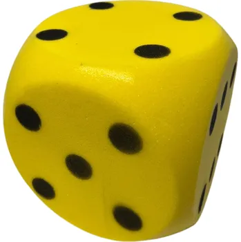 Dětský míč KÖCK SPORT Molitanová kostka 15 cm Barva: žlutá