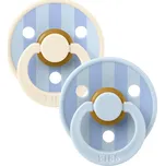 BIBS Dudlíky COLOUR Block baby-blue-dusty-blue-mix vel.2, z přírodního kaučuku 2ks