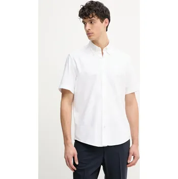 Pánská košile Bavlněná košile BOSS bílá barva, regular, s límečkem button-down, 50539291 00X, vel. S