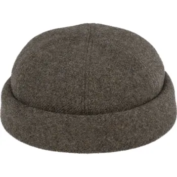 Čepice Fiebig - Headwear since 1903 Vlněná čepice Shetland melange Taupe - Docker cap - zimní vlněná čepice Velikost: 61 cm (XL)