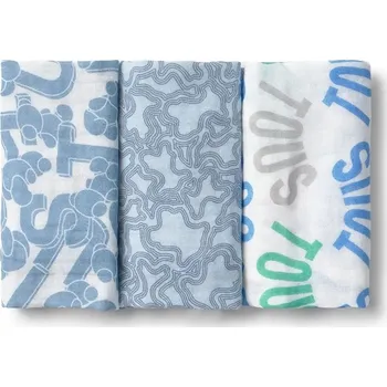 Kojenecká čepice Dětská plenka Tous MMuse 3-pack MMuse.2203 modrá 50X, vel. ONE SIZE