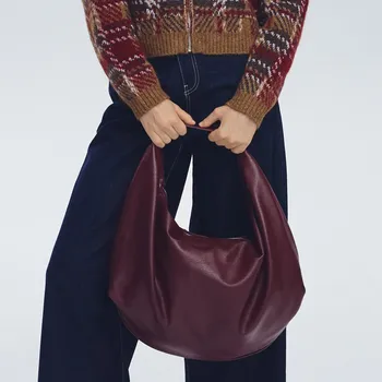 Reserved - Kabelka hobo - hnědá - 650FC-83X - 650FC-83X-ONE