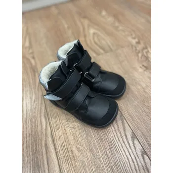 Chlapecká zimní obuv Beda barefoot Zimní kožená s membránou - Just black (BF 0004/W/SO/MK), Boty Beda Velikost: 33