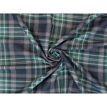 Flanel s kostkovaným vzorem – tmavě modrý, zelený a růžový