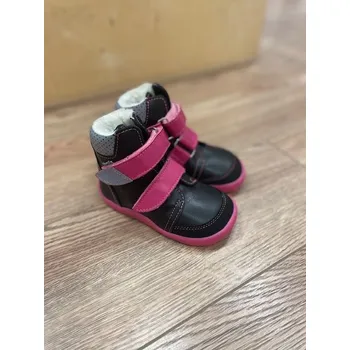 Dívčí zimní obuv Beda barefoot Zimní kožená s membránou - EL (BF 0004/W/SO/MK), Boty Beda Velikost: 33