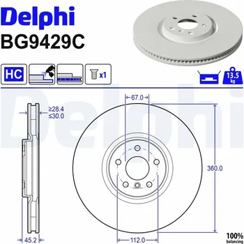 Autodíl DELPHI BG9429C Brzdový kotouč (BG9429C)