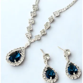 Souprava šperků IZMAEL Set KR 38892 Stříbrná/Modrá KP38892