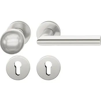 Stavební výplň FSB sada klika-koule 12 1076 ASL na rozetě PZ, koulotočná, stříbrný elox