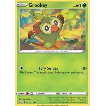Sběratelská karetní hra Pokémon SHF 011/072 Grookey - Shining Fates Stav: Near Mint, Verze: NORMAL