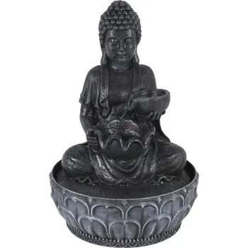 Zvlhčovač vzduchu Homestyling Fontána pokojová s LED osvětlením 29 cm Budha černá