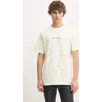 Pánské tričko Bavlněné tričko PURPLE BRAND HWT JERSEY SS TEE P117.HFGT125 béžová 01X, vel. S