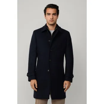 Pánský zimní kabát KABÁT HACKETT LONDON DOUBLE FACE COAT MIDNIGHT BLUE