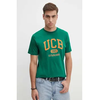 Pánské tričko Bavlněné tričko United Colors of Benetton 3I1XU1096 zelená 77X, vel. M