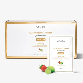 VENIRA Premium kolagenový drink pro vlasy, nehty a pleť 50 Plus jahoda/limetka 30x 10,8 g