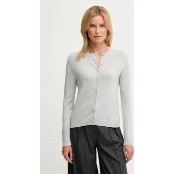 Dámský svetr Kardigan s příměsí vlny United Colors of Benetton šedá barva, 102HD502B 90X, vel. XL