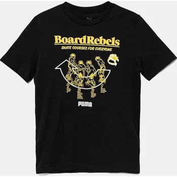 Chlapecké tričko Dětské bavlněné tričko Puma MID90S Graphic Tee I 685144 černá 99X, vel. 152