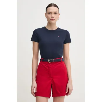 Bavlněné tričko Tommy Hilfiger WW0WW44433 námořnická modř 59X, vel. S