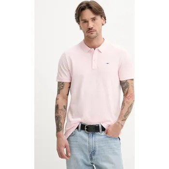 Pánské oblečení Bavlněné polo tričko Tommy Jeans DM0DM20676 růžová 03X, vel. S