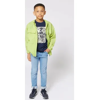 Dětské bavlněné tričko BOSS tmavomodrá barva, s potiskem, J52050 J52050.114.150 59X, vel. 150