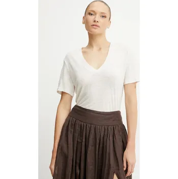 Pánské tričko Plátěné tričko BOSS Orange C_Ela_1 50538645 béžová 01X, vel. XS