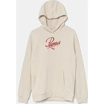 Chlapecká mikina Dětská mikina Puma ESS SCRIPT Hoodie TR 685806 béžová 01X, vel. 152