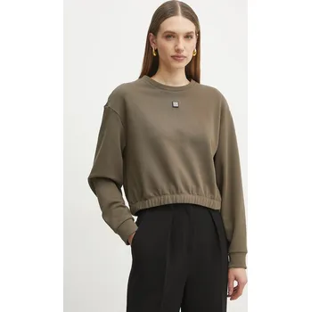 Dámská mikina Mikina Armani Exchange dámská, hnědá barva, hladká, XW000086 AF10172 XW000086.AF10172 07A, vel. S