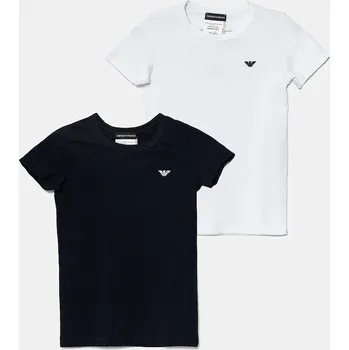 Chlapecké tričko Dětské tričko Emporio Armani 2-pack tmavomodrá barva, EB000489 AF16036 EB000489.AF16036 59X, vel. 176