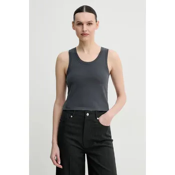 Bavlněný top American Vintage šedá barva, FAZ01AE25 90X, vel. M