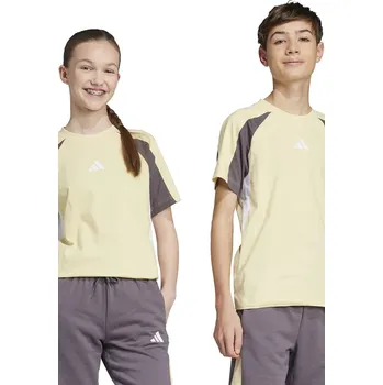 Dětská móda Dětské bavlněné tričko adidas JC9308 žlutá 10X, vel. 176