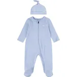 Dětský bavlněný overal Levi's LVN FOOTED COVERALL & HAT SET 6EK247 modrá 50X, vel. 68