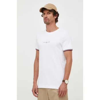 Pánská móda Bavlněné tričko Tommy Hilfiger MW0MW32584 bílá 00X, vel. S