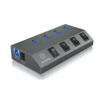 USB hub Icy Box IB-HUB1405 stříbrná (IB-HUB1405)