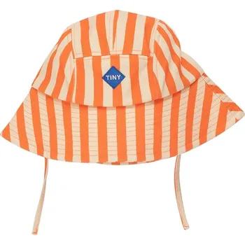 Klobouk Dětský bavlněný klobouk Tinycottons STRIPES BUCKET HAT oranžová barva, SS25-422 SS25.422 23X, vel. 54/56
