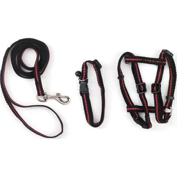 obojek pro kočku Postroj, obojek a vodítko pro kočky - 3set
