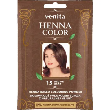 Barva na vlasy Venita, Henna Color bylinný farebný kondicionér s prírodnou henou 15 Brown