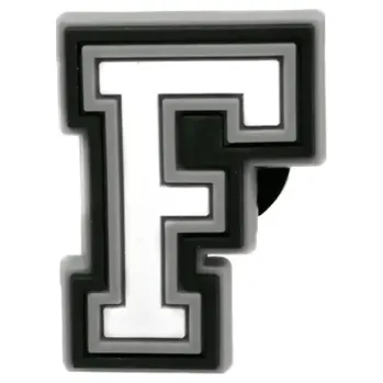 Dámská běžecká obuv PVC přívěšek na Crocs boty Písmeno F Dekorativní doplněk na obuv Osobní styl Barevný odznak z měkkého PVC Materiál pro děti i dospělé