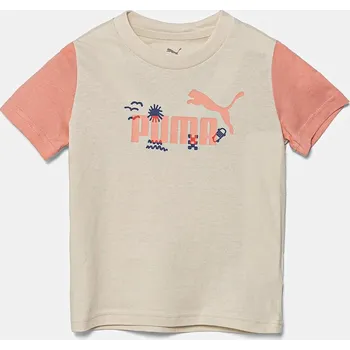 Dětské bavlněné tričko Puma SANDY ADVENTURES Tee béžová barva, s potiskem, 685155 685155.K 01X, vel. 104