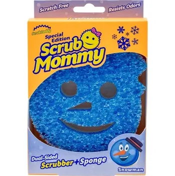 Houbička SRUB DADDY Houbička na nádobí a čistění, oboustranná houba SCRUB MOMMY - LIMITOVANÁ EDICE - Sněhulák