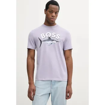 Pánské tričko Bavlněné tričko BOSS Orange 50539196 fialová 04X, vel. L