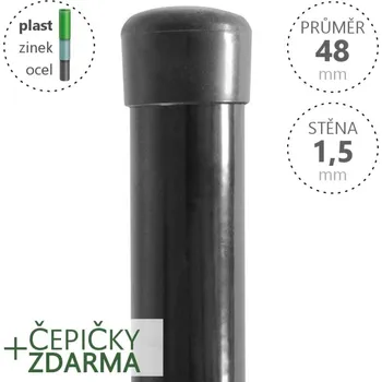 Plotový sloupek Plotové sloupky DAMIPLAST poplastované kulaté, průměr 48x18