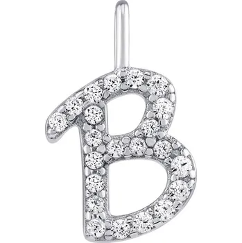 Módní doplněk Stříbrný přívěsek písmeno B s Brilliance Zirconia JJJPJRP8B
