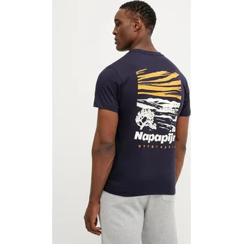 Pánské tričko Bavlněné tričko Napapijri S-Vignoni tmavomodrá barva, s potiskem, NP0A4ILX1761 59X, vel. S