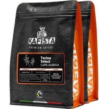 Káva Kafista "Torino Select" -Zrnková káva, 100% Arabica Espresso Káva, Pražená v Itálii 2 x 250 g
